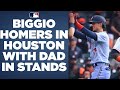 Cavan Biggio homers in Houston with dad, Craig (Astros Hall of Famer), in the stands!