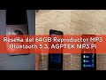 Reseña del 64GB Reproductor MP3 Bluetooth 5.3, AGPTEK MP3 Player, Reproductor MP3 Deportivo Portátil