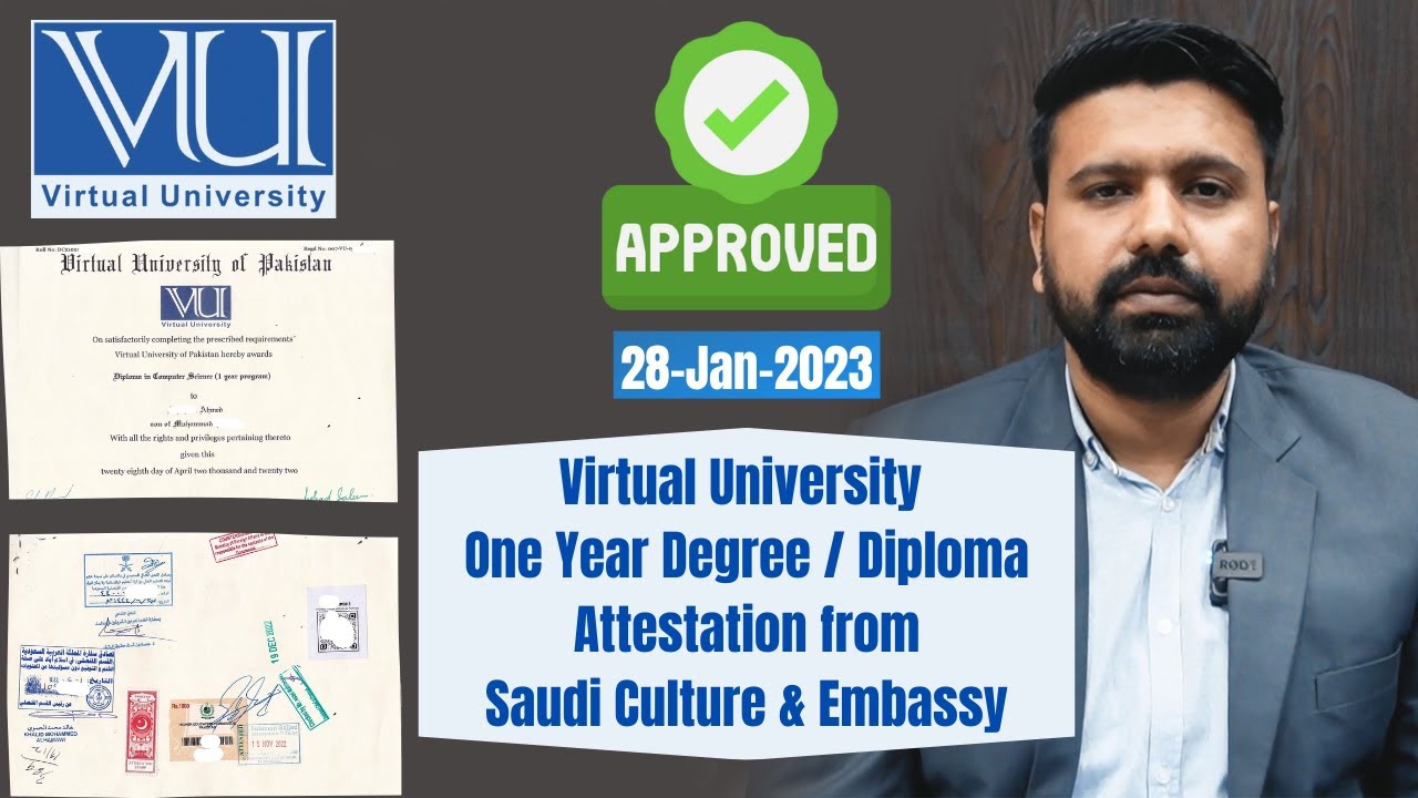 Virtual University Of Pakistan Degree Attestation From Saudi Culture Virtual University Of Pakistan Degree Attestation From Saudi Culture