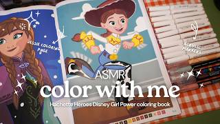 ASMR color with me Jessie Disney color by numbers book using Guangna Languo acrylic markers