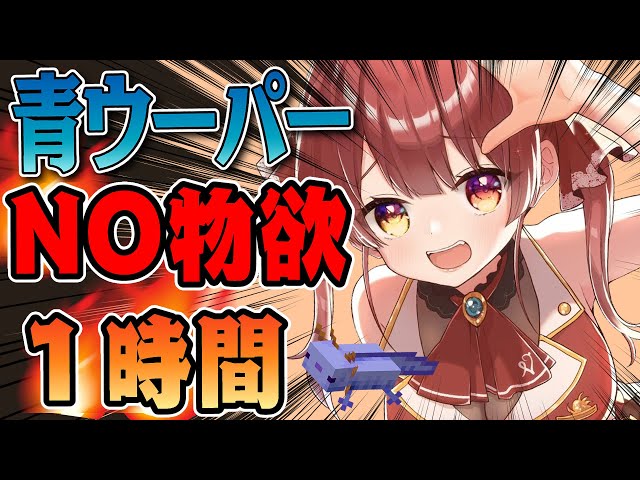 【Minecraft】青ウーパールーパー物欲センサーなし１時間チャレンジ【ホロライブ/宝鐘マリン】のサムネイル