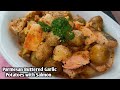 Parmesan Buttered Garlic Potatoes with Salmon by mhelchoice Madiskarteng Nanay