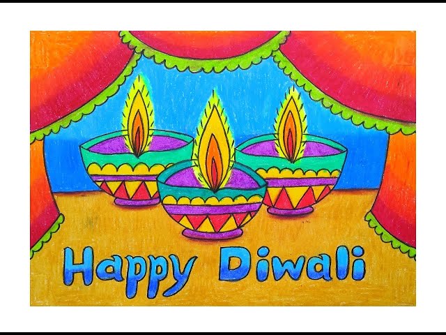 Diwali Celebration Easy Drawing for Kids | How to Draw Diwali Special  Scenery - YouTube | Scenery drawing for kids, Diwali drawing, Drawing for  kids