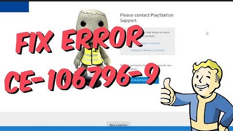 How To Fix PS5 Error CE-106796-9