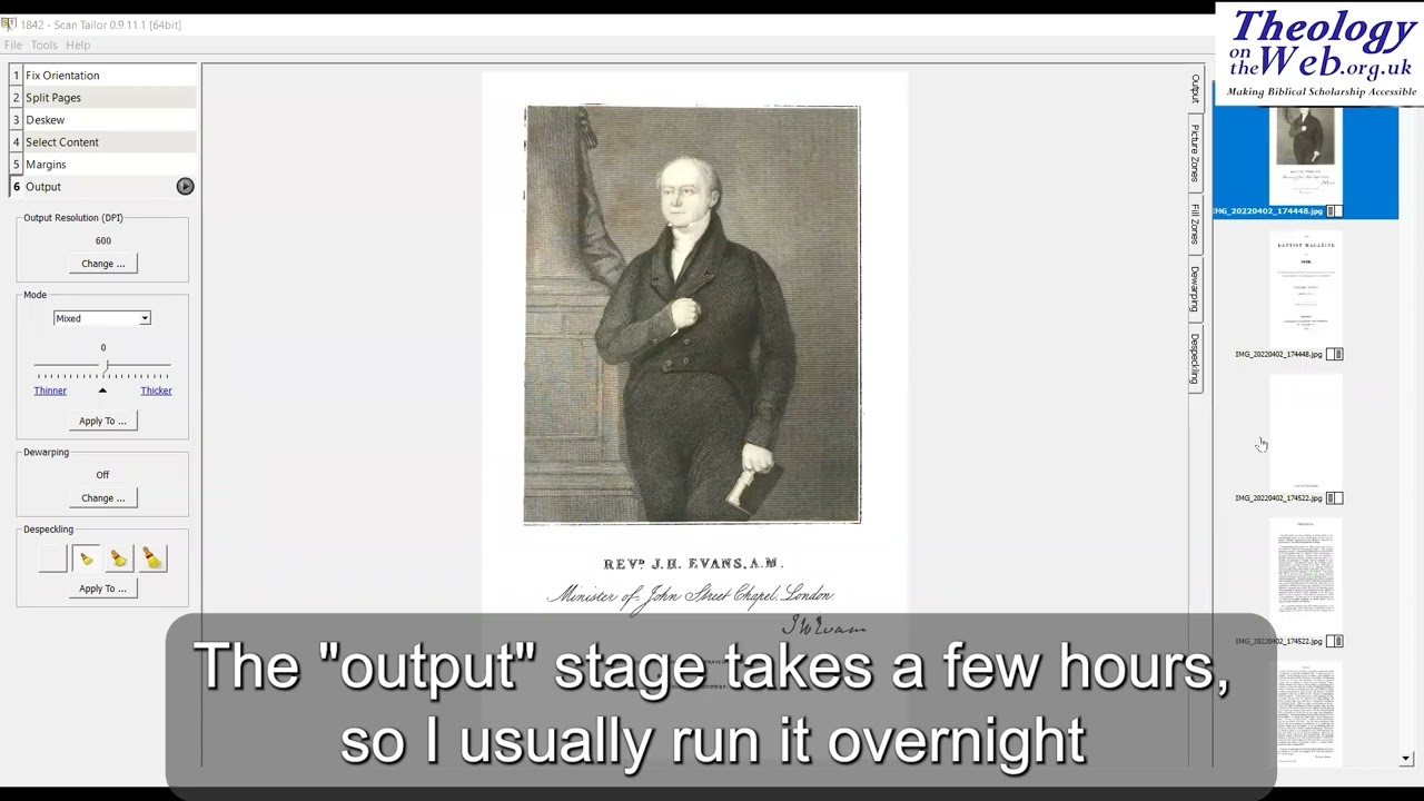 Using Scantailor to Process Images of Pages From a Book