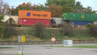Canadian Pacific Double Stack Train Westbound on Raised Tracks
