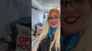 Heather Chadwell gets ready for Open House in Newport Beach, Ca at her brokerage Newport properties.