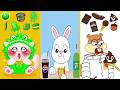 White cat x Ratbit x Sandy ASMR MUKBANG Blue food x Hotdog x Brown food EATING SOUND