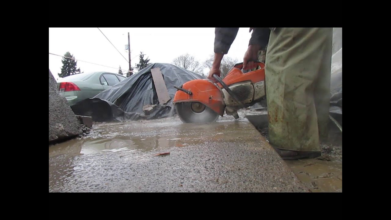 Sidewalk Cut for Gas Line Repair YouTube