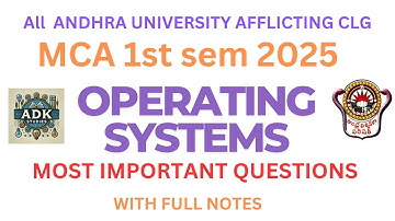OPERATING SYSTEMS MCA 1st sem 2025 ANDHRA UNIVERSITY