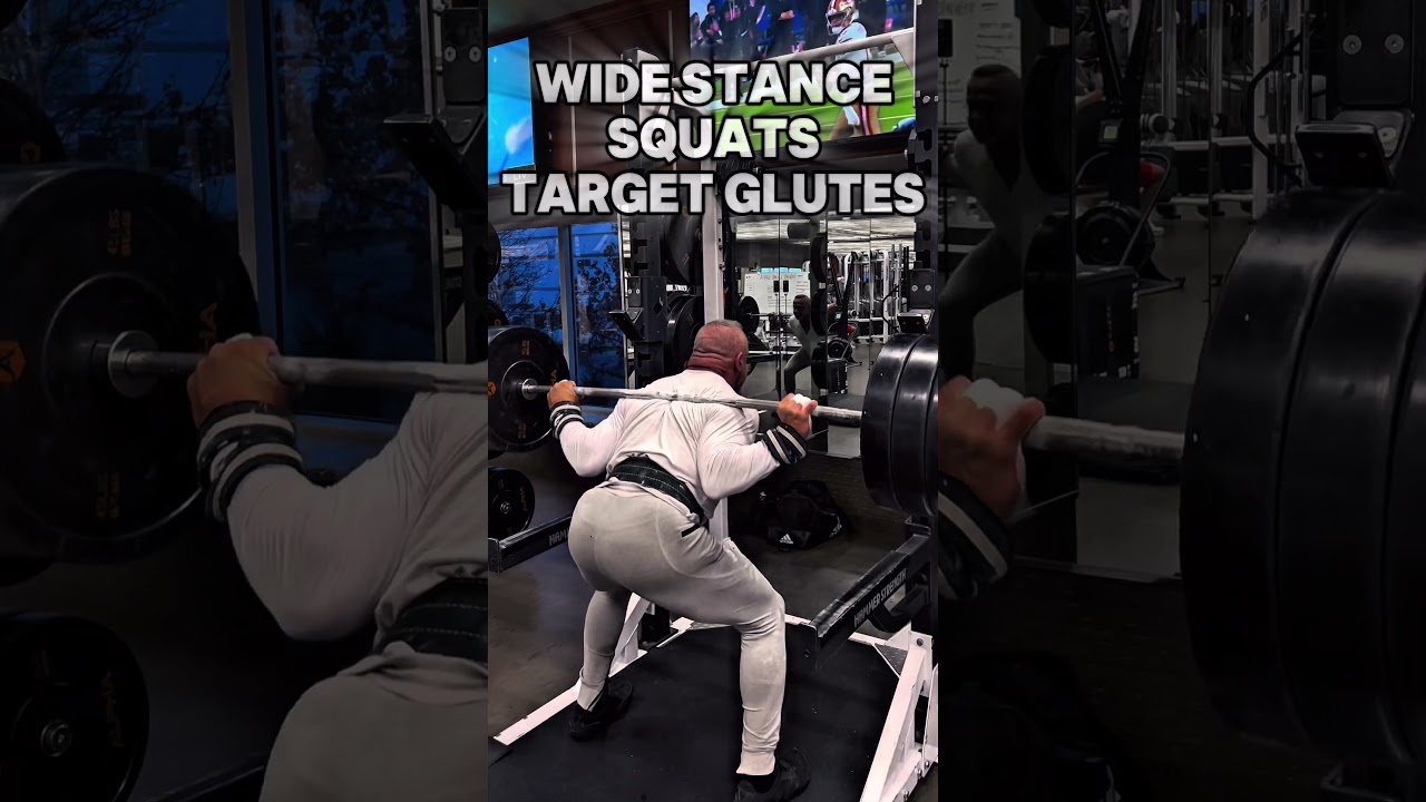 WIDE STANCE SQUATS TARGET GLUTES #GLUTES #SQUATS #workout #motivation #muscle