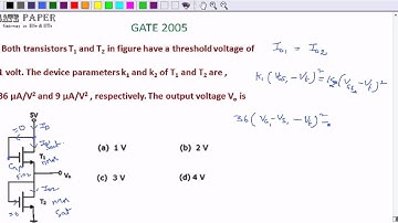 GATE 2005 ECE Output of given NMOS circuit