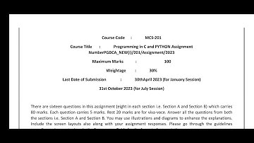 Mcs 201 solved Assignment 2023-24 / ignou mcs 201 solved Assignment/ ignou pgdca / wtsp:- 8228091239