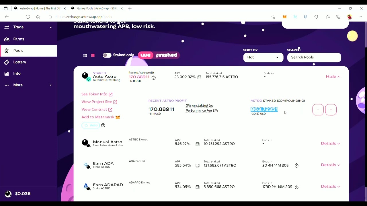 $ASTRO How to Unstake Astroswap?