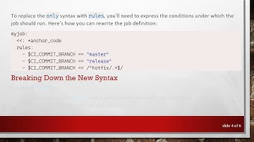How to Replace only Syntax with rules in GitLab CI/CD