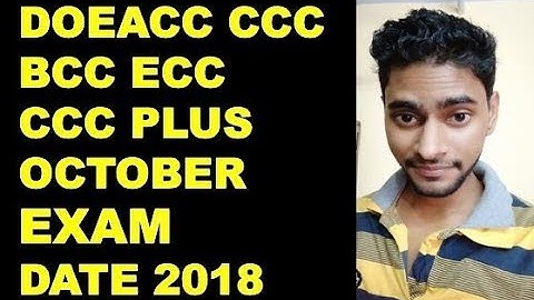 NIELIT DOEACC CCC BCC CCC PLUS ECC OCTOBER EXAM DATE 2018