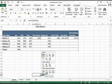 how to paste list into excel