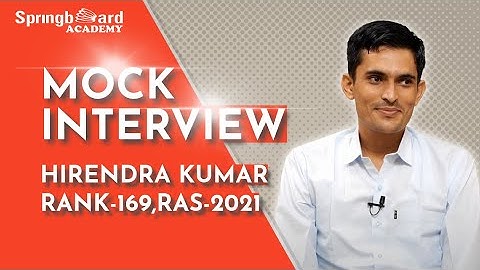 RAS Topper Hirendra Kumar #ras_interview #mock_interview #springboardacademyonline #ras