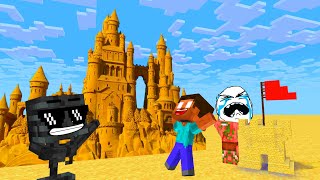 Monster School : SAND CASTLE BUILDING CHALLENGE  Minecraft Animation