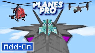 PLANES PRO ADDS 10 FLYABLE PLANES TO MINECRAFT SURVIVAL Addon Showcase (Mobile, Console, PC)