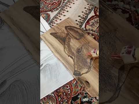 نقاشی چوب  سوخت روباه حیوانات درخت