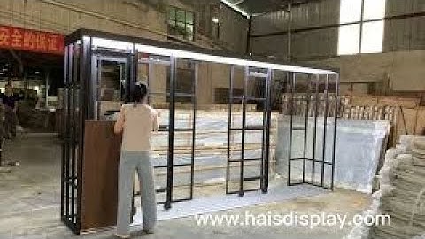 Sliding tiles display stand rack showroom