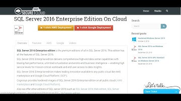 SQL Server 2016 Enterprise Edition with IIS on Windows 2016 -Deploy on Azure , AWS and Google Cloud.