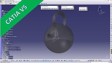 Userwish - Ball with handle (kettlebell) - Catia v5 Training - Part Design