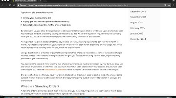 Direct Debits and Standing Orders
