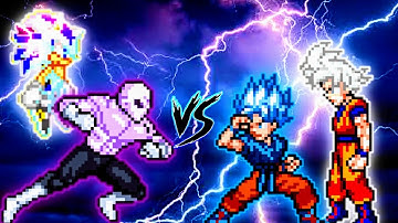 Seelkadoom V2 OP & Jiren OP VS Goku TP OP & Goku DBS V3.5 OP in Jump Force Mugen