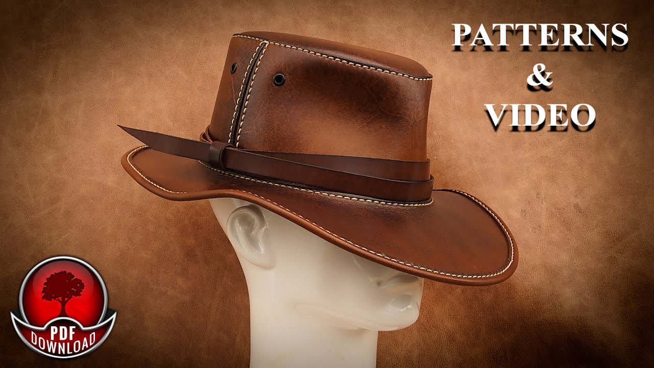 Tactile sense Conqueror crowd Making Leather Hat / Pattern PDF - YouTube