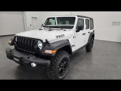 2023 JEEP WRANGLER WILLYS 4 DOOR BRIGHT WHITE 4K WALKAROUND 23J24 - YouTube