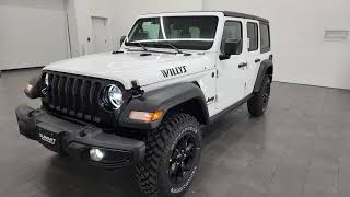 2023 JEEP WRANGLER WILLYS 4 DOOR BRIGHT WHITE 4K WALKAROUND 23J24 SOLD!