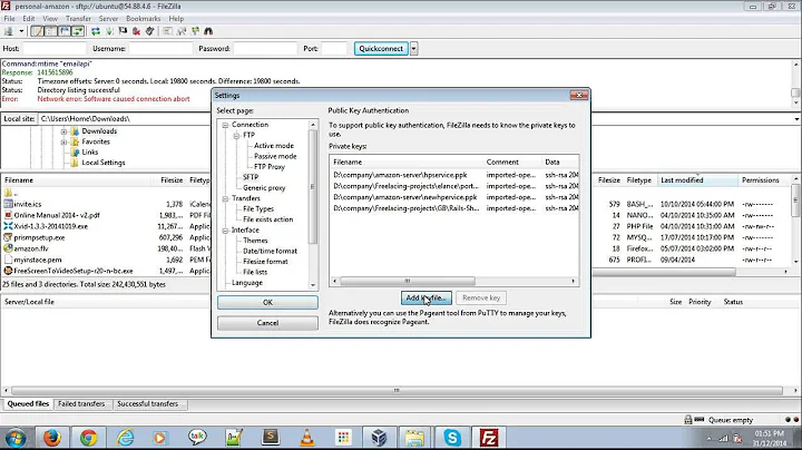 Connect server using .ppk or SFTP