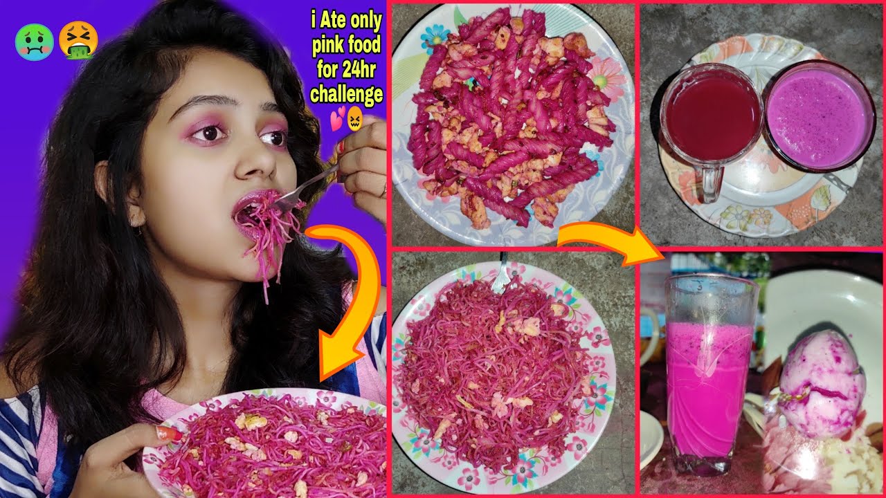 I Ate Only Pink food for 24 hours challenge 💕😱 S Roy's Lifestyle