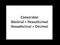 Conversion entre les bases hexadcimale et dcimale