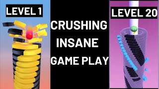 Stack Ball Gameplay – Crushing Levels 1 to 20 Like a Pro! 🎮