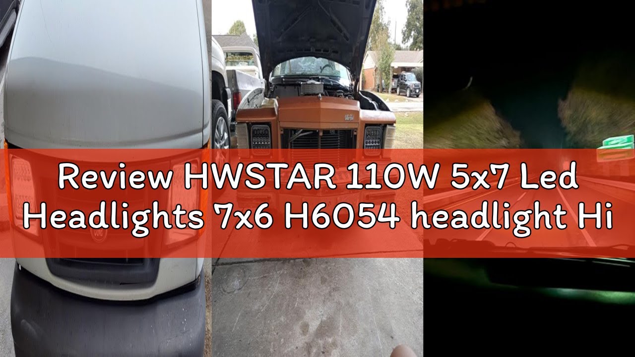Review HWSTAR 110W 5x7 Led Headlights 7x6 H6054 headlight Hi/Low Sealed Beam Compatible with Jeep Wr