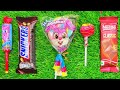 Satisfying video Asmr lollipops candy unboxing video Asmr opening video and chocolate gummy candy