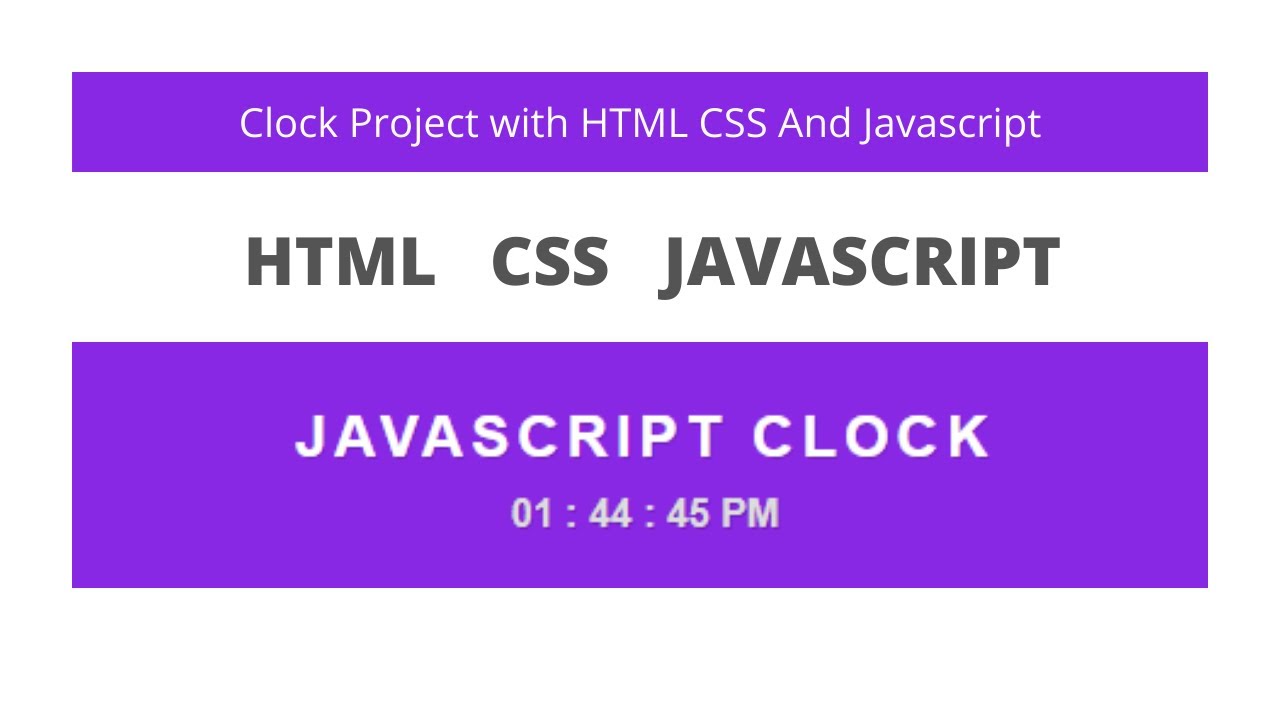 Javascript clock project with html scss and javascript 2020 - YouTube