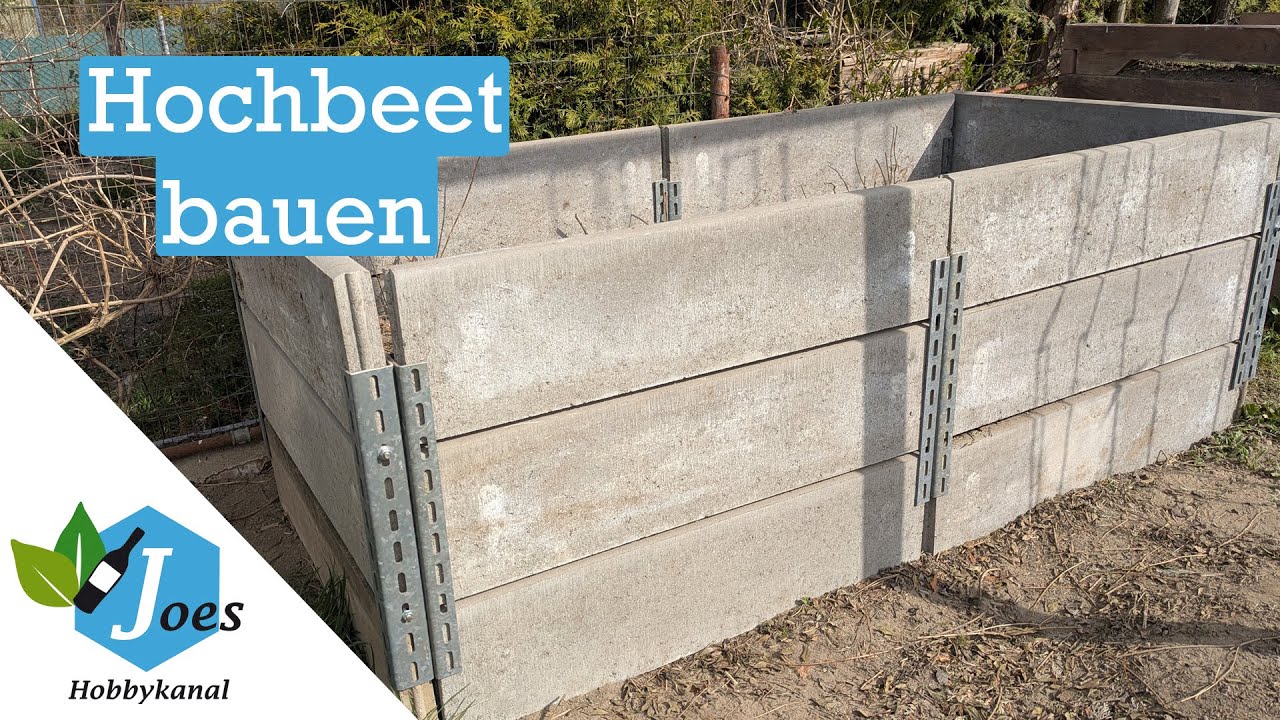Hochbeet selber bauen aus Rasenkantenstein und Stahl