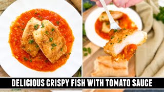 Crispy Fish Better than ANY Restaurant | Crispy Fish with Tomato Sauce