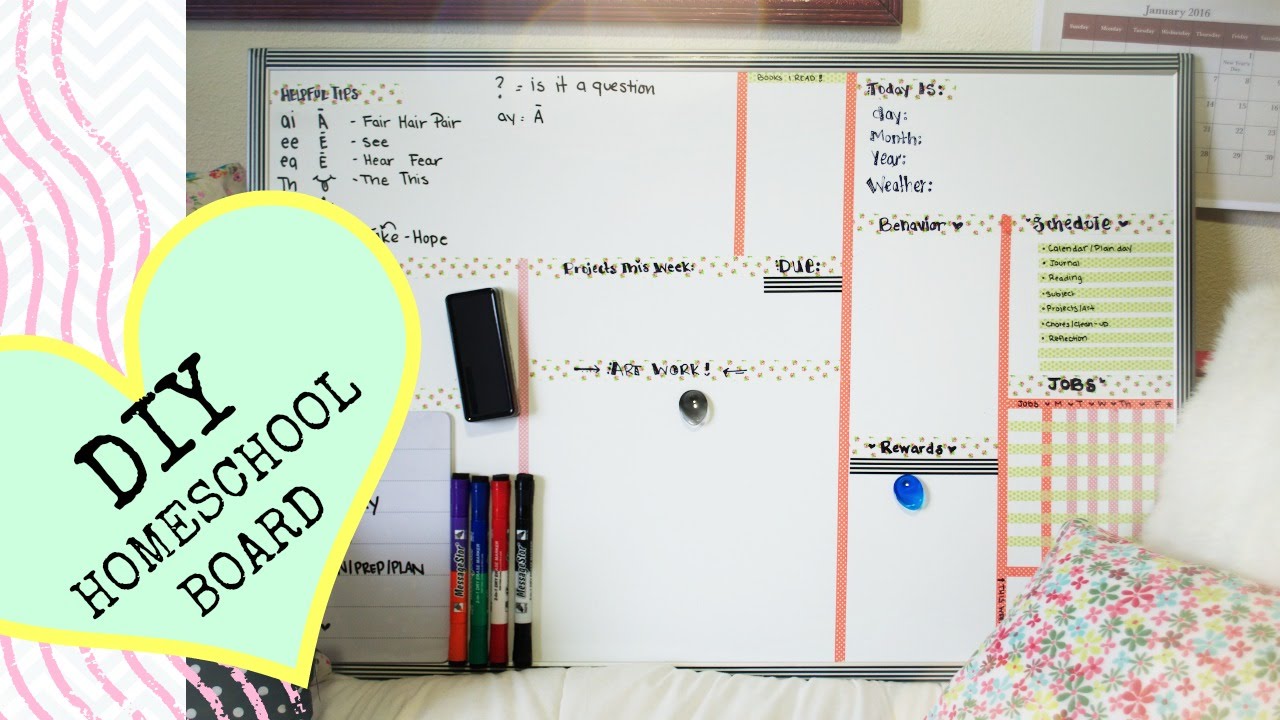 DIY Cute Homeschool White Board  YouTube