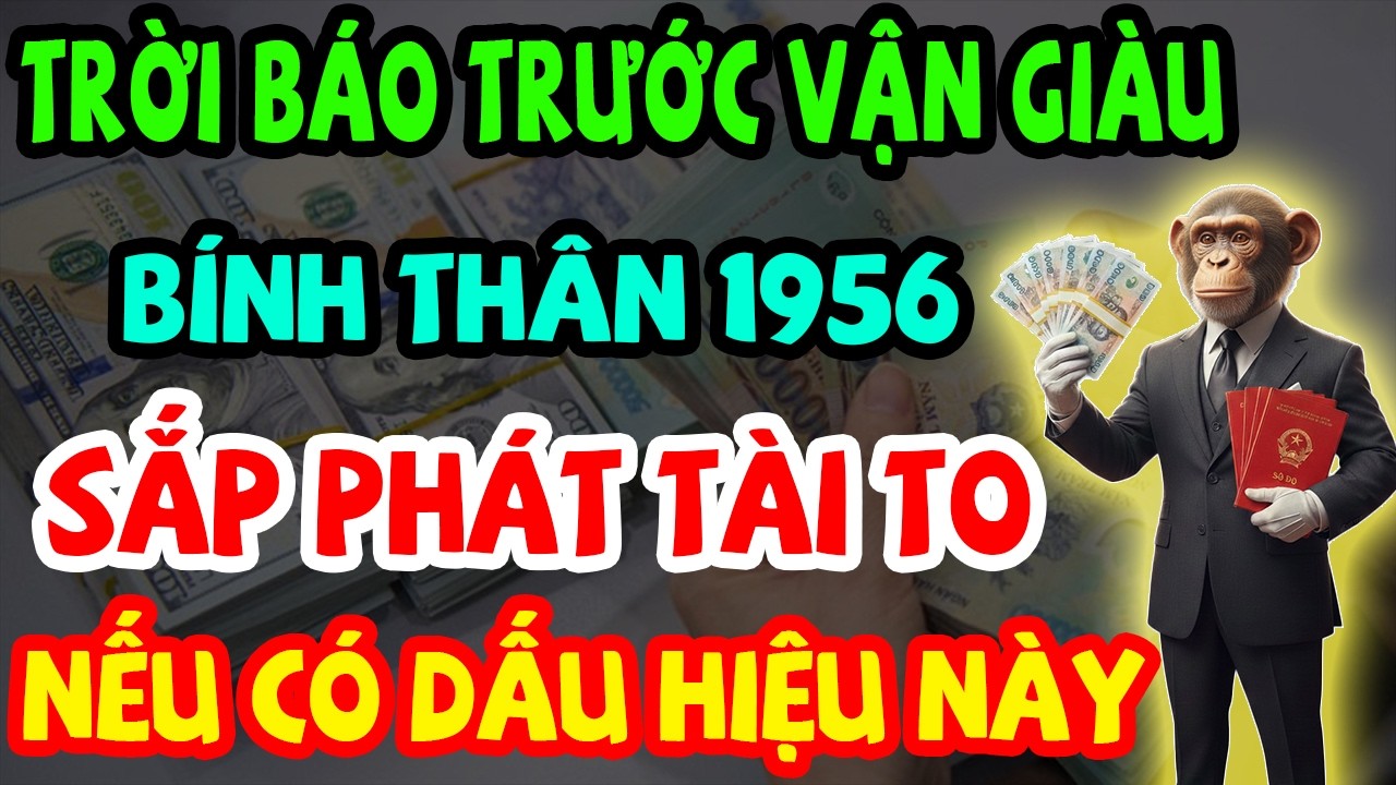 Trời Báo Trước Vận Giàu: Bính Thân 1956 Sắp Phát Tài Giàu To, Chậm Là Trượt Nếu Có 10 Dấu Hiệu Này