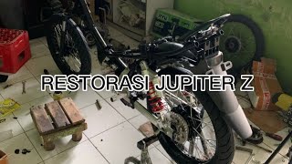 Project Restorasi Jupiter Z 5TP || PART 3 || MERAKIT RANGKA || #restorasimotor #sedulurvlog