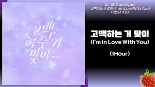 1시간-남규리(Nam Gyuri) - 고백하는 거 맞아(I’m in Love With You)(2024.4.8.)-가사(Lyrics)