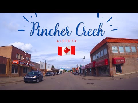 Tour around Town of PINCHER CREEK, Alberta | Canada [4K]