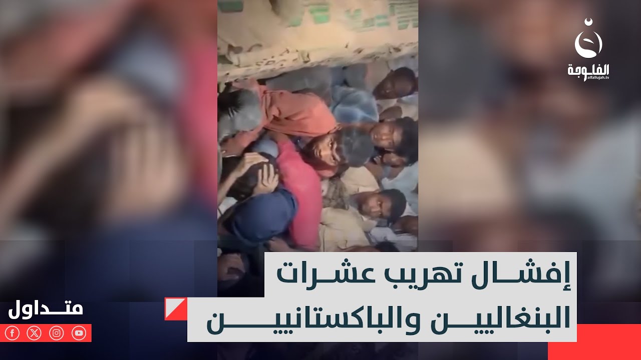 اختبؤوا بين أكياس الإسمنت.. إفشال تهريب عشرات البنغاليين والباكستانيين | متداول في