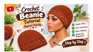 CROCHET BEANIE TUTORIAL FOR BEGINNERS//CROCHET HAT//CROCHET STYLISH BEANIE//CROCHET UNIQUE HAT
