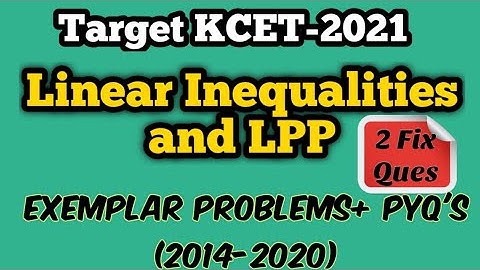 Linear Inequalities and LPP|KCET#shorttricks#pyqs